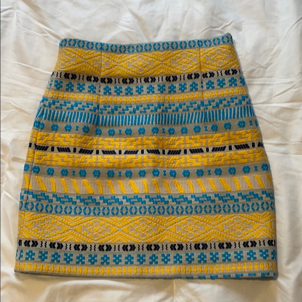 Zara Embroidered Pencil Skirt